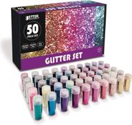 vibrant 50-piece glitter shaker jars set: fine glitter, shimmering shapes, ideal for arts, crafts, slime - non-toxic by better office products logo