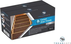 img 3 attached to 🚧 TreadSafe Non-Slip Carpet Stair Treads - Set of 15, 8"x30" - Non Slip Backing for Safety & Grip for Kids, Elders, and Dogs (Brown)