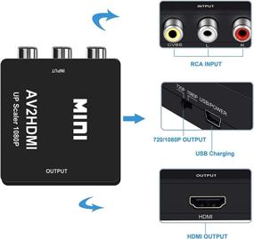 img 3 attached to 🔌 RCA to HDMI Converter - Auprite AV to HDMI Converter, 1080P CVBS to HDMI Converter for Xbox360, Camera, Blu-Ray, DVD PSP to HDTV Monitor