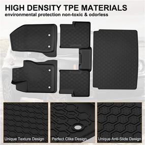img 2 attached to Premium All-Weather Slush Mat Liner Set - Compatible with 2015-2021 Jeep Renegade 🚗 - Front Rear Trunk - Kiwi Master Floor Mats & Cargo Liners - Black