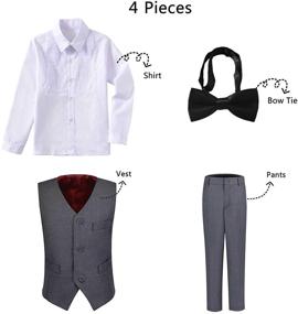 img 2 attached to Festive Christmas Toddler Suits Dress: Boys' Clothing for Suits & Sport Coats with Bowtie