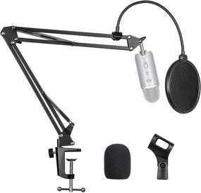 img 4 attached to 🎙️ Pipishell Microphone Stand with Pop Filter and Mic Holder, 5/8” Screw for Blue Yeti, Snowball, Spark, Yeti x, and other Microphones - PIMS01