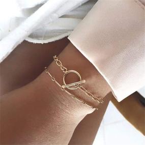 img 2 attached to 🌟 WangGao Stainless Steel OT Buckle Paperclip Chain Bracelet: Minimalist Jewelry for Stylish Women and Girls