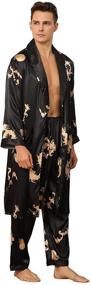 img 2 attached to Haseil Lightweight Printed Luxurious Bathrobe Men's Clothing