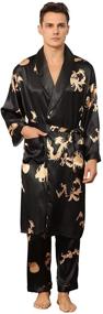 img 4 attached to Haseil Lightweight Printed Luxurious Bathrobe Men's Clothing