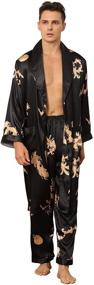 img 3 attached to Haseil Lightweight Printed Luxurious Bathrobe Men's Clothing