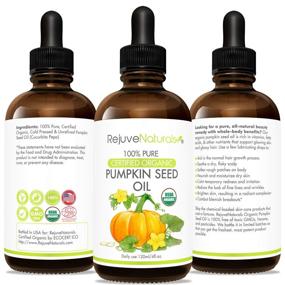 img 1 attached to 🌱 USDA Certified Organic Pumpkin Seed Oil (LARGE 4-OZ Bottle) - 100% Pure, Cold Pressed. Enhance Hair Growth for Eyelashes, Eyebrows & Hair. Support Overactive Bladder Control for Men & Women. Natural Moisturizer