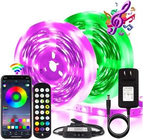 img 4 attached to 🌈 BIHRTC 50ft RGB LED Strip Lights with Music Sync - Color Changing Lights with Remote Controller and Power Supply - 5050 15m LED Lights for Room, Bedroom, Party