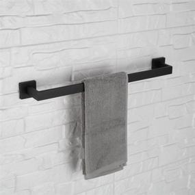 img 2 attached to 🛁 LuckIn 4-Piece Modern Bathroom Hardware Set, 24-Inch Bath Towel Bar, SUS304 Stainless Steel, Matte Black