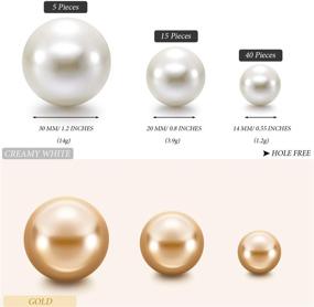img 3 attached to 🎗️ Hicarer 120 Pieces Creamy White and Gold Faux Pearl Beads for Vase Filler, Makeup Brushes Holder, and Home Wedding Decor - Assorted Sizes 14/20/30 mm