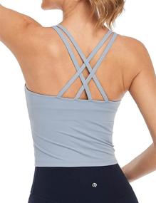 img 4 attached to 🏋️ HeyNuts Hawthorn Athletic Women's Longline Medium Impact Wirefree Sports Bras Crop Tops: Comfortable & Supportive with Removable Pads