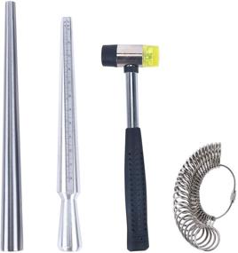 img 4 attached to 🔧 YaeTek Jewelry Tool Set: Measuring Stick, Mandrel Ring Sizer Gauge, Finger Size Gauge, Rubber Hammer - Ideal for Jewelry Making and Jewelers Tools