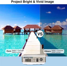 img 3 attached to 🎥 High Definition 1080P Outdoor LCD Movie Projector - 6500 Lumens, Large 200'' Display, Keystone & Zoom, HDMI, VGA, USB, AV Audio - Ideal for TV Stick, Smartphones, Tablets, Laptops, PC, DVD, PS5, Games, Sports