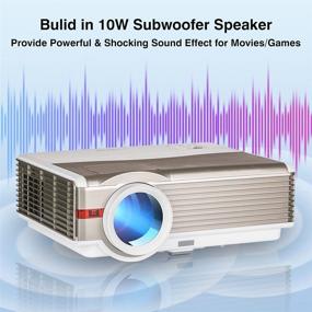 img 2 attached to 🎥 High Definition 1080P Outdoor LCD Movie Projector - 6500 Lumens, Large 200'' Display, Keystone & Zoom, HDMI, VGA, USB, AV Audio - Ideal for TV Stick, Smartphones, Tablets, Laptops, PC, DVD, PS5, Games, Sports