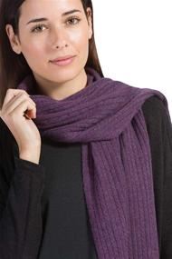 img 2 attached to 🍆 Resilient Eggplant Women's Accessories and Scarves & Wraps by Fishers Finery in Cashmere