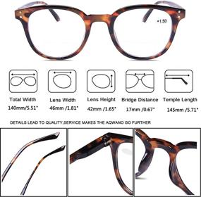 img 1 attached to AQWANO 2-Pack Round Bifocal Reading Glasses: Lightweight, Comfortable Fashion Readers with Spring Hinges for Men & Women, Magnification 2.5x