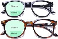 aqwano 2-pack round bifocal reading glasses: lightweight, comfortable fashion readers with spring hinges for men & women, magnification 2.5x logo