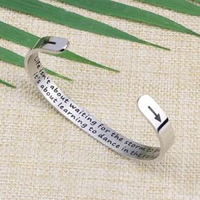 img 3 attached to Вдохновляющий широкий манжетный браслет для женщин - поощряющий мотивационная гравировка, идеальный подарок для подруг