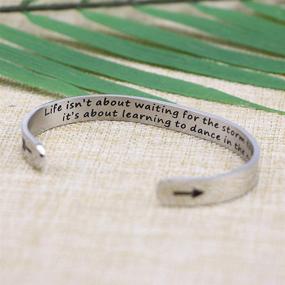 img 2 attached to Вдохновляющий широкий манжетный браслет для женщин - поощряющий мотивационная гравировка, идеальный подарок для подруг