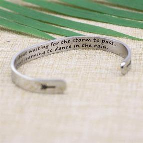 img 1 attached to Inspirational Wide Cuff Bracelets for Women - Encouraging Motivational Engraved Bangle, Perfect Gift for Friends