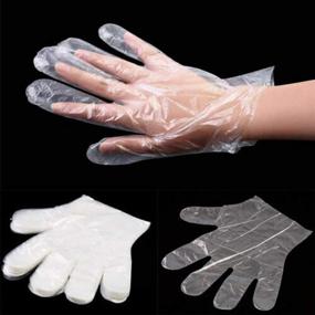 img 3 attached to 🧤 100pcs Disposable Vinyl Gloves - Powder Free, Clear, Latex Free for Allergy-Free Protection in Work, Food Service & Cleaning