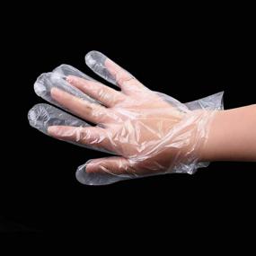 img 4 attached to 🧤 100pcs Disposable Vinyl Gloves - Powder Free, Clear, Latex Free for Allergy-Free Protection in Work, Food Service & Cleaning