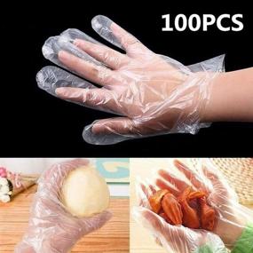 img 2 attached to 🧤 100pcs Disposable Vinyl Gloves - Powder Free, Clear, Latex Free for Allergy-Free Protection in Work, Food Service & Cleaning
