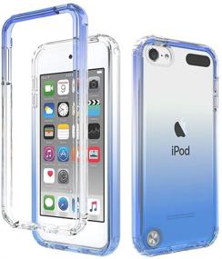 img 4 attached to 📱 Blue iPod Touch 7th Generation Case, Dteck 2-in-1 Rugged Shockproof Anti-Scratch Clear Gradient Bumper Full Body Protective Cover for iPod Touch 7th/6th/5th Gen