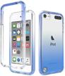 📱 blue ipod touch 7th generation case, dteck 2-in-1 rugged shockproof anti-scratch clear gradient bumper full body protective cover for ipod touch 7th/6th/5th gen logo