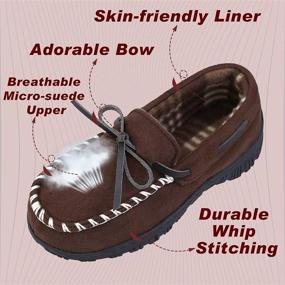 img 2 attached to NCCB Moccasin Slippers Nonslip Outdoor Boys' Shoes in Slippers