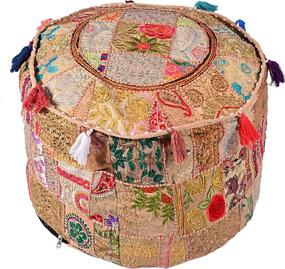 img 2 attached to Radhy Krishna Fashions Patchwork Decorative Home Decor for Poufs