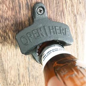 img 1 attached to 🍺 Vintage Wall Mounted Beer Bottle Opener 3PCS Set - WODEGIFT Cast Iron Opener With Screws for Beer Cap and Coke Bottle (Black)