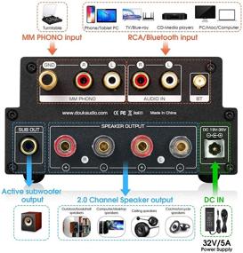 img 2 attached to 🔊 Hifi Stereo Bluetooth 5.0 Tube Amplifier MM Phono Amp for Turntables - 320W Power Output