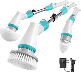 img 4 attached to 🧼 Electric Spin Scrubber: Cordless Bathroom Cleaning Brushes for Tiles, Showers, Windows, Kitchen, and More!