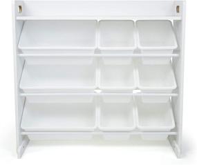 img 1 attached to Humble Crew White Toy Storage Organizer: Shelf & 9 Bins for Effortless Organization