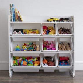 img 3 attached to Humble Crew White Toy Storage Organizer: Shelf & 9 Bins for Effortless Organization