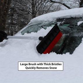 img 1 attached to ❄️ Ultimate Winter Car Care Tool: Flexible Flyer Extendable Ice Scraper, Snow Brush Broom &amp; Windshield Squeegee for SUV Truck
