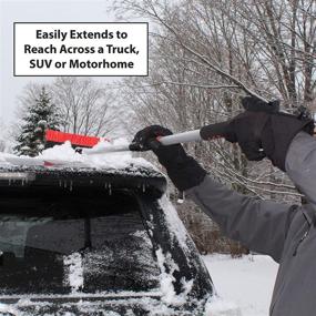 img 3 attached to ❄️ Ultimate Winter Car Care Tool: Flexible Flyer Extendable Ice Scraper, Snow Brush Broom &amp; Windshield Squeegee for SUV Truck