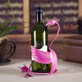 img 3 attached to 🦩 Flamingo Wine Holder: Unique Metal Sculpture Shelf for Elegant Home Decor & Wine Display