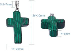 img 2 attached to 50pcs 10 Color Stone Cross Gemstone Pendants Charms 💎 - Cross Quartz Charms for Jewelry Making, Necklace, Earring, and Bracelet