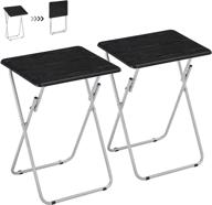 aingoo folding tv trays set of 2 - snack tables for 🍽️ couch sofa - no assembly required - ideal for eating and more - black логотип