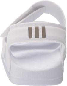 img 2 attached to Stylish adidas Women's Adilette Sandal Slide in White/Champagne Metallic/White, Size 8