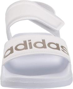 img 3 attached to Stylish adidas Women's Adilette Sandal Slide in White/Champagne Metallic/White, Size 8