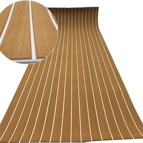 img 1 attached to 🛥️ CHURERSHINING EVA Teak Decking Sheet for Boat Yacht Marine Floor Carpet - Non-Slip, Self-Adhesive, Beveled Edge (94.5"x35.4")