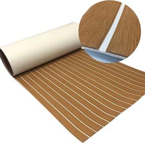 img 3 attached to 🛥️ CHURERSHINING EVA Teak Decking Sheet for Boat Yacht Marine Floor Carpet - Non-Slip, Self-Adhesive, Beveled Edge (94.5"x35.4")