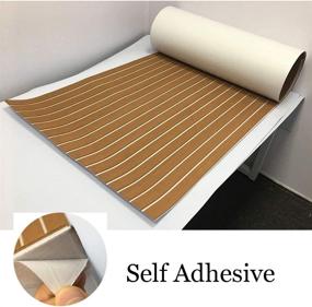 img 2 attached to 🛥️ CHURERSHINING EVA Teak Decking Sheet for Boat Yacht Marine Floor Carpet - Non-Slip, Self-Adhesive, Beveled Edge (94.5"x35.4")