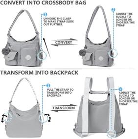 img 2 attached to Waterproof Shoulder Lightweight Convertible Backpack Women's Handbags & Wallets for Shoulder Bags