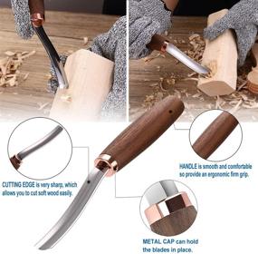 img 1 attached to 🔪 Gouge Knife Set: Premium Wood Carving Tools for Bowl Carving - Bent Gouge Knife with Black Walnut Handle, Ideal for Hard and Soft Woods