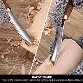 img 2 attached to 🔪 Gouge Knife Set: Premium Wood Carving Tools for Bowl Carving - Bent Gouge Knife with Black Walnut Handle, Ideal for Hard and Soft Woods