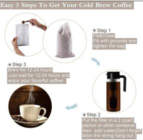 img 1 attached to ☕️ YQL 50PCS Cold Brew Coffee Filter Bags, 6x10in Disposable Mesh Brewing Bags - No Mess Cold Brew Coffee Filters & Tea Filter Bags - Ideal for Cold Brew Coffee or Tea (Available in 4x6/8x12inch Sizes)